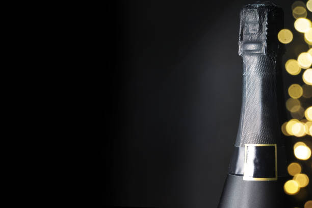istock Champagne on the black background 1018796762