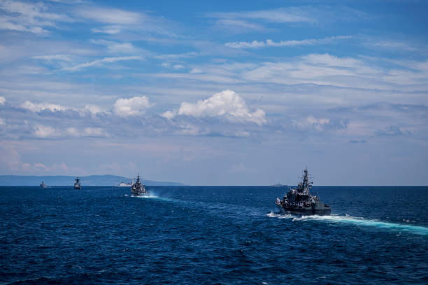 istock Group of ships during training in the Black Sea/Bulgaria/07.19.2018/ 1018802082