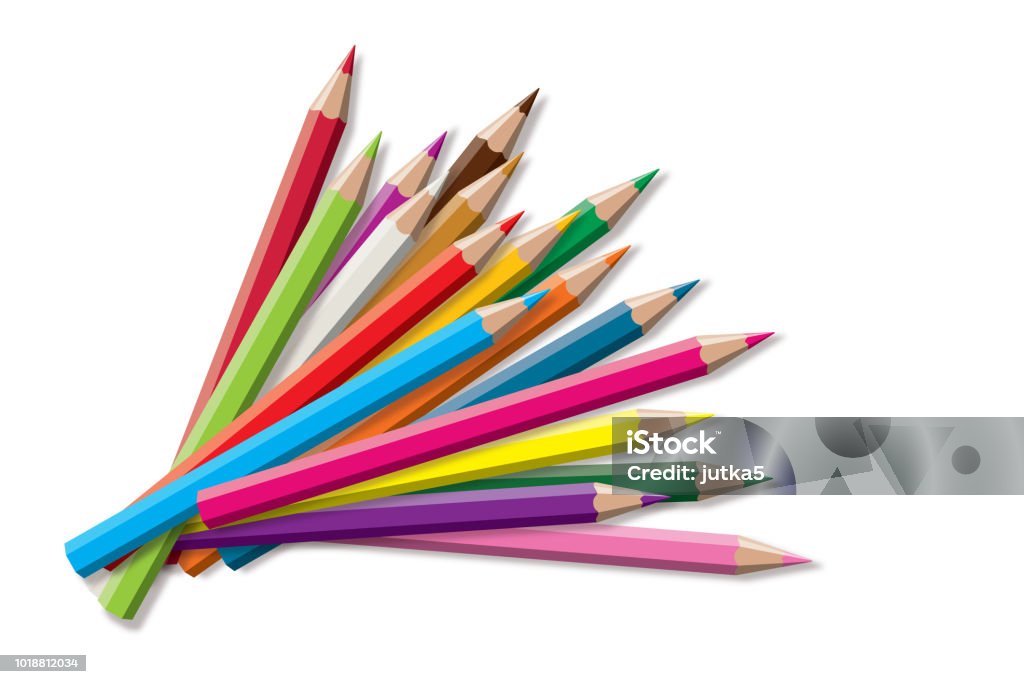 Set of colored pencil collection -  isolated vector illustration colorful pencils on white background. Set of colored pencil collection - isolated vector illustration colorful pencils on white background. Colored Pencil stock vector