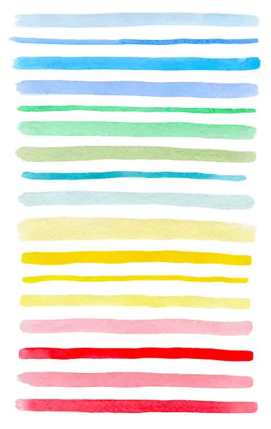 Vector illustration of Set of vector colorful watercolor lines