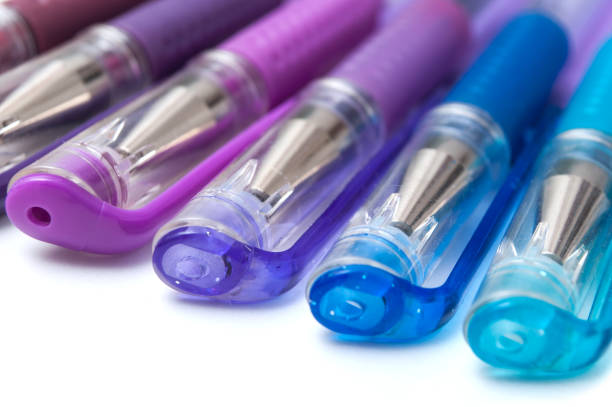istock colorful ballpoint pens on white background 1018825268
