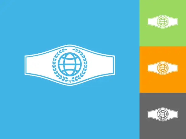 Vector illustration of Boxing Belt  Flat Icon on Blue Background