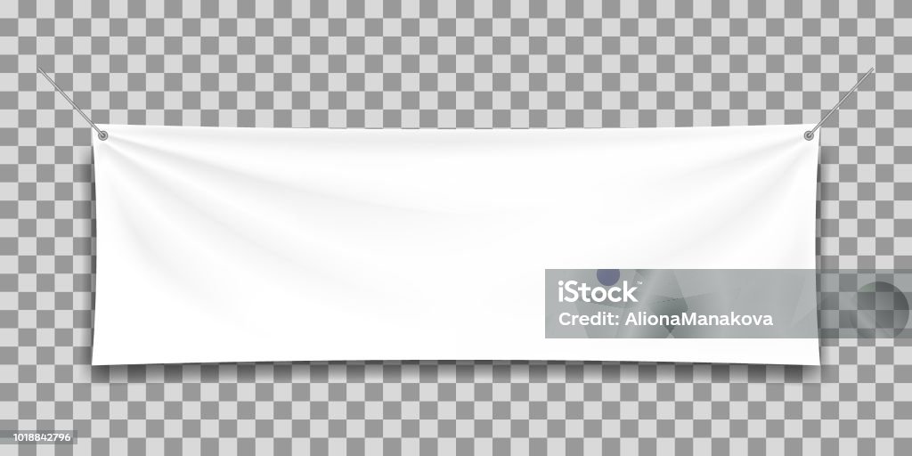 Mock-up Textil Banner weiß. - Lizenzfrei Spruchband Vektorgrafik