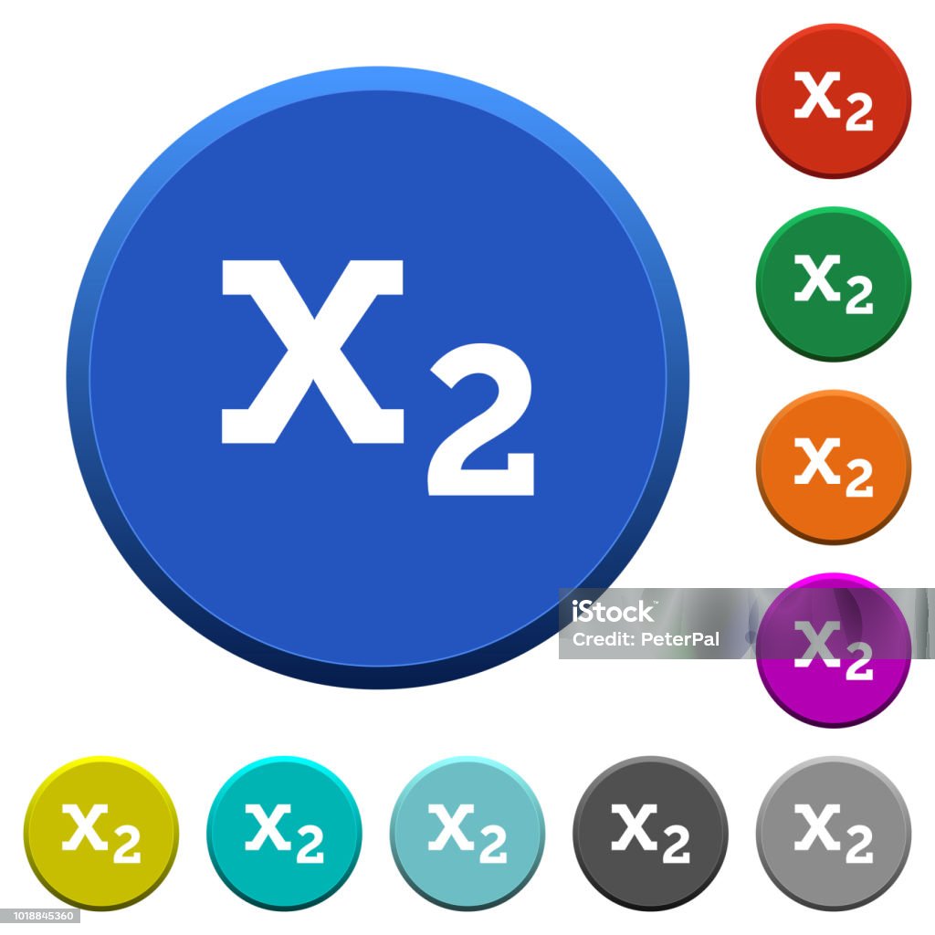 Subscript Beveled Buttons Stock Illustration - Download Image Now ...