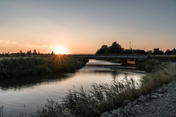 istock Sunset on a river in Neuharlingersiel 1018851494