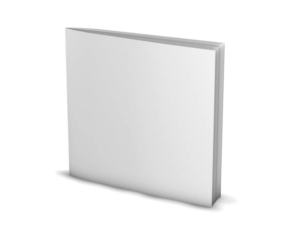 istock Square shaped brochure closed standing on floor blank cover. 1018858024