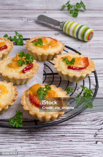 Tartlets With Vegetables Stock Photo - Download Image Now - Appetizer, Backgrounds, Baked