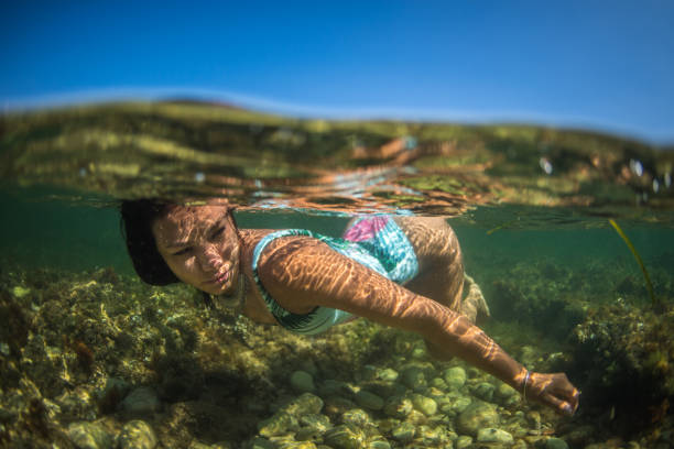istock Woman posing next to the sea 1018878884