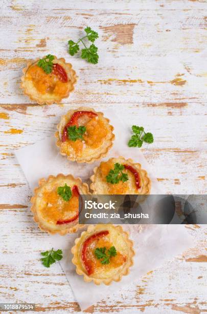 Tartlets With Vegetables Stock Photo - Download Image Now - Appetizer, Backgrounds, Baked