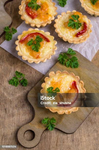 Tartlets With Vegetables Stock Photo - Download Image Now - Appetizer, Backgrounds, Baked