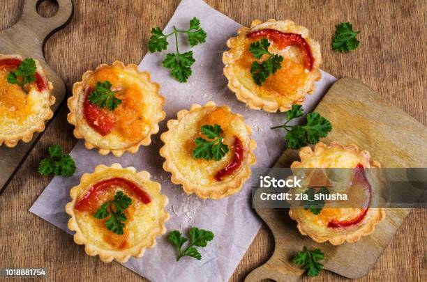 Tartlets With Vegetables Stock Photo - Download Image Now - Appetizer, Backgrounds, Baked