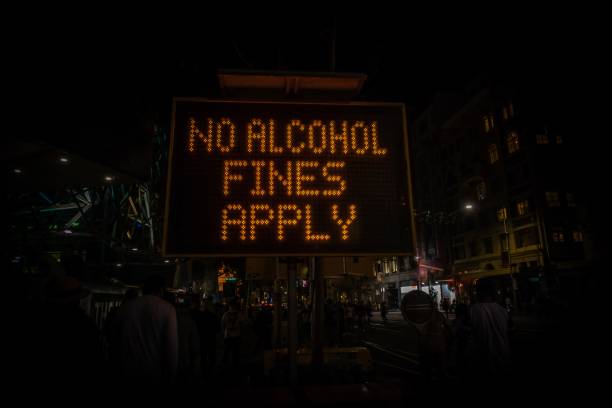istock No alcohol fines apply sign prohibiting alcohol consumption 1018889754