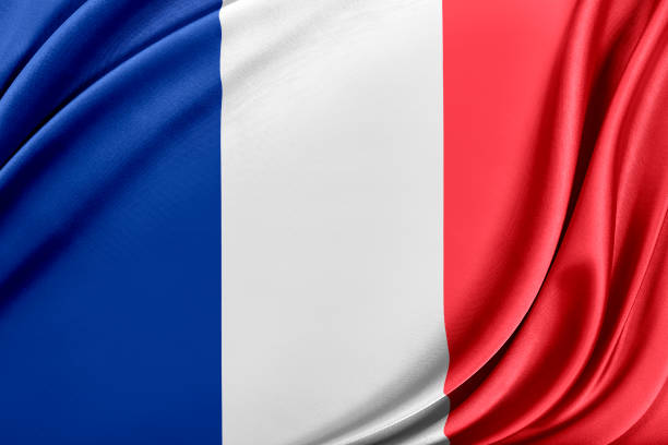 istock France flag with a glossy silk texture 1018895942