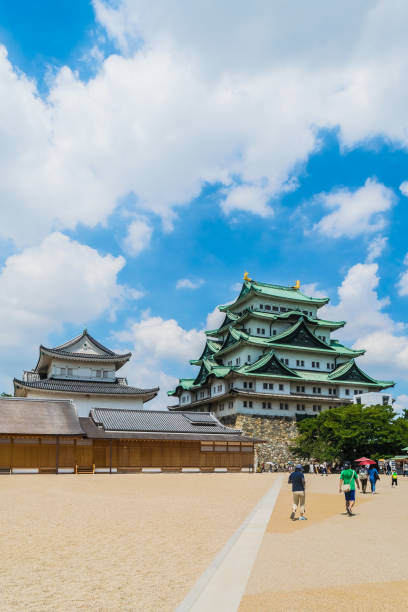 Nagoya castle in Japan during autumn fall seasons. Castle tower of Nagoya castle in Japan.was built in the beginning of the Edo Period.