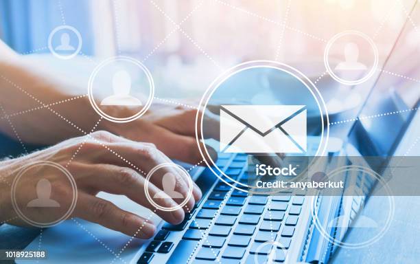 Email Marketing Concept Stock Photo - Download Image Now - E-Mail, Communication, Connection