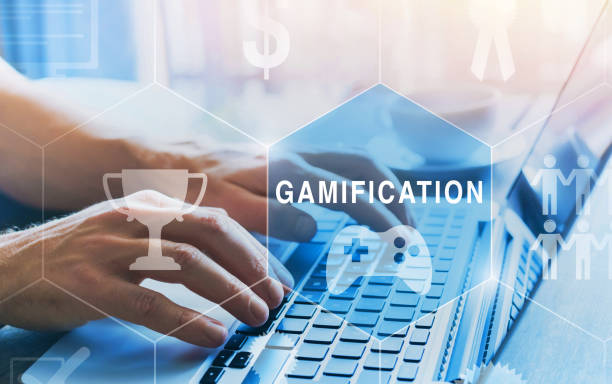 gamification concept gamification concept diagram with icons gamification badge stock pictures, royalty-free photos & images