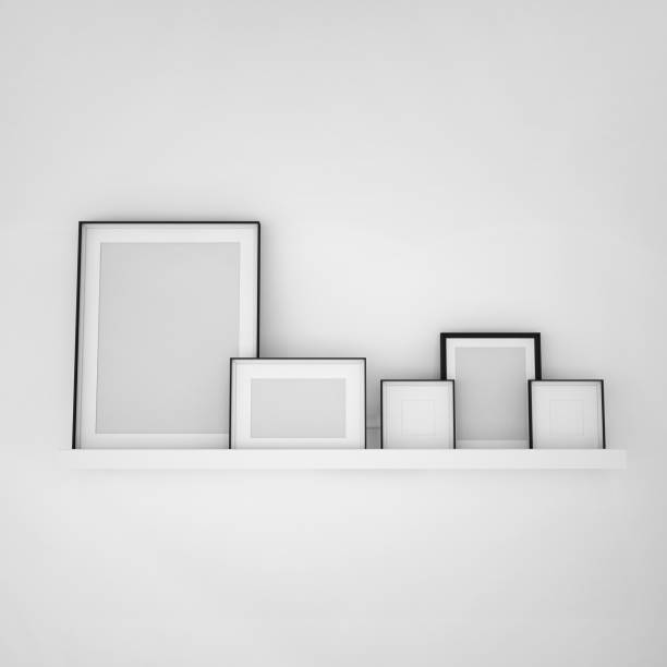 istock photo frame on wall,photo arrangements,wall art, 3d illustration 1018928962