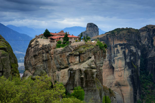 istock Magnificent autumn landscape. Monastery Holy Trinity, Meteora, Greece. 1018929066