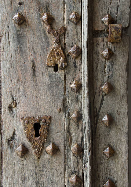 vieja cerradura de hierro oxidado - foto de stock