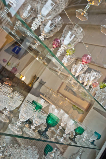 istock Window display of antique drinking glasses 1018947668