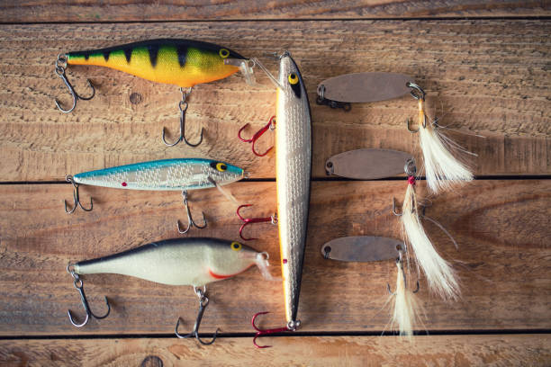 istock Fishing lure collection, close-up 1018948506