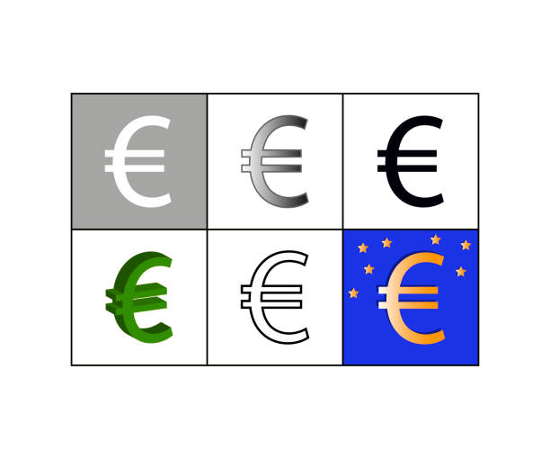 ユーロ通貨記号をアイコンのセット - australian currency british pounds european union currency symbol点のイラスト素材／クリップアート素材／マンガ素材／アイコン素材