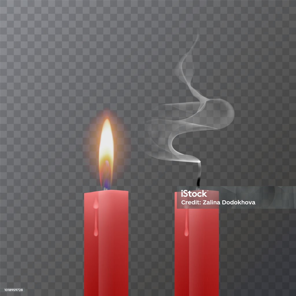 Accendere Una Candela Rossa In Casa Candela Rossa Realistica Candela Rossa Accesa E Una Candela Estinta Su