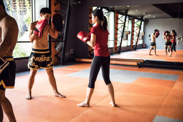 istock Training class at the boxing gym 1018960160