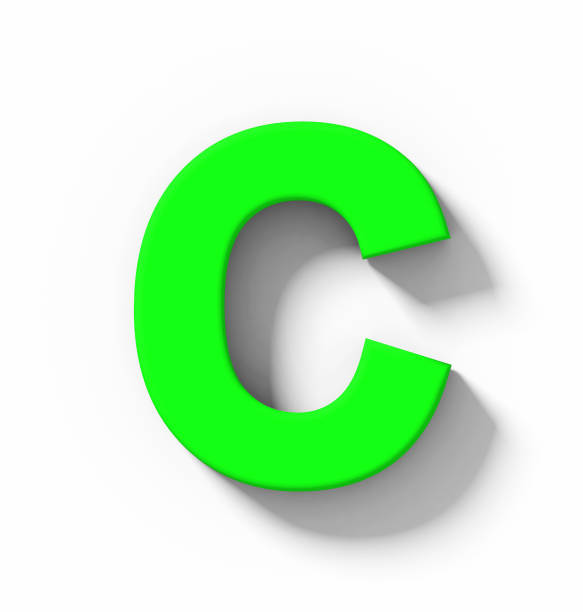 istock letter C 3D green isolated on white with shadow - orthogonal projection 1018972696