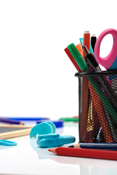 istock Office accessories and school supplies. 1018975432