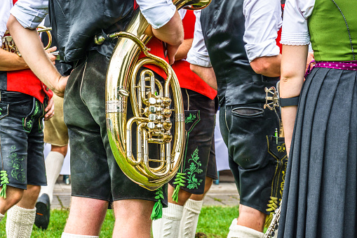 part of a typical bavarian brass instrument - photo