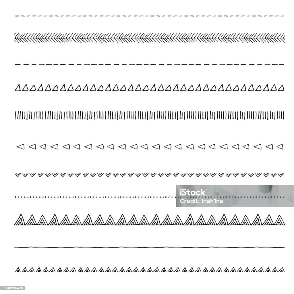 hand drawn borders set Christmas stock vector