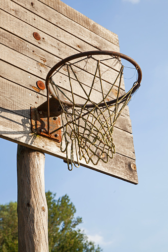 Wooden Basketball   board with hoop