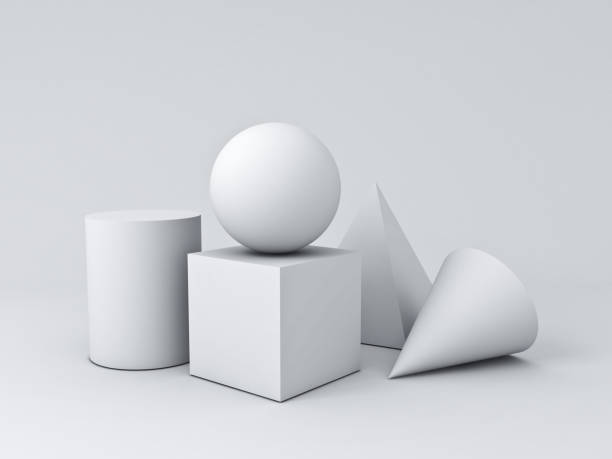 istock White Geometry 3D Graphic Shapes Cube Pyramid Cone Cylinder Sphere isolated on white background with shadows 3D rendering 1019000514