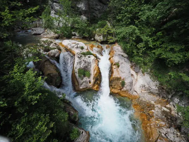 Die Tscheppaschlucht ist ein Schluchtabschnitt des Loiblbachs in den Karawanken südlich von Ferlach. - The Tscheppaschlucht is a gorge section of the Loiblbach in the Karawanken south of Ferlach.