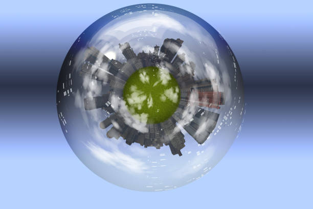 istock Sphere enclosed green city planet 1019008620
