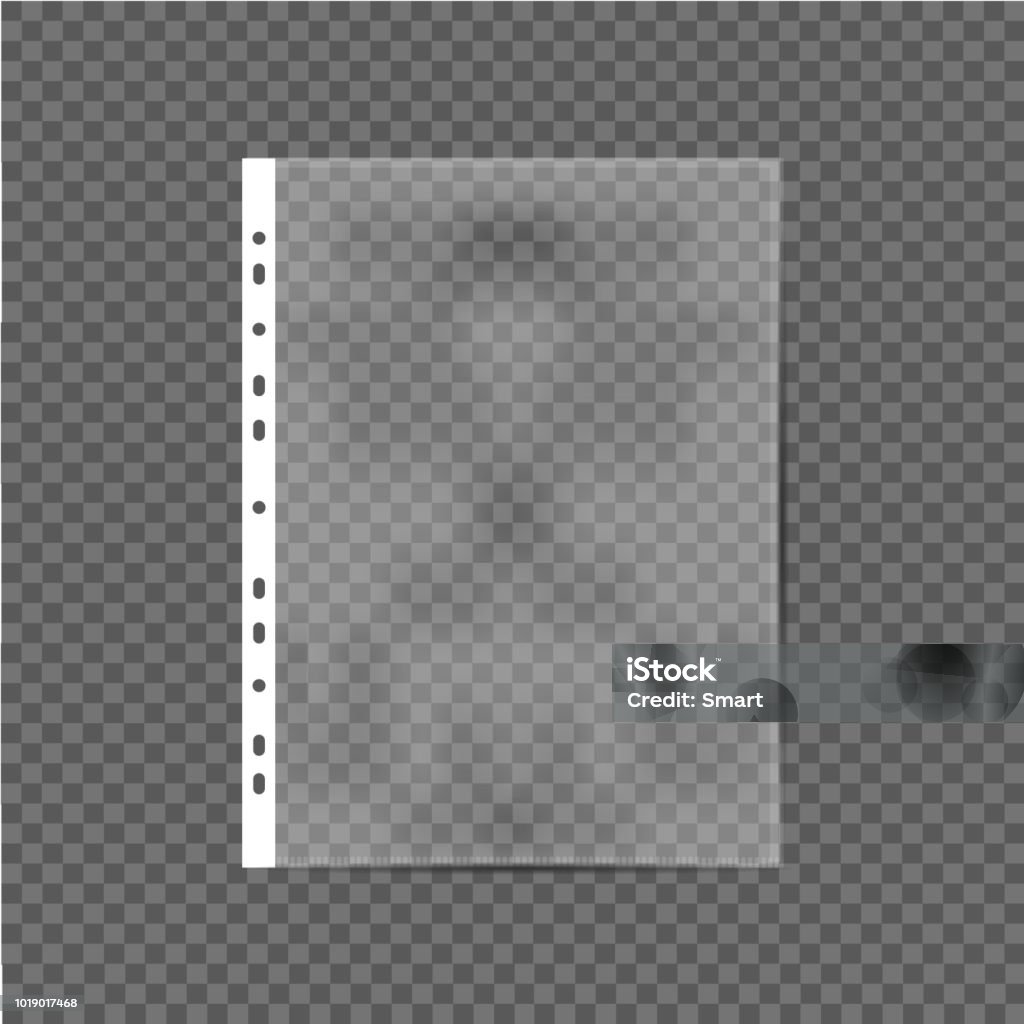 Plastic Files Vector Realistic File Plastic Bag Polythene On Gray Background Vector ...