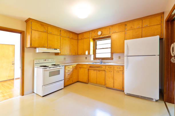 istock 1950s Mid-Century Modern Bungalow Real Estate Interior Kitchen 1019022930