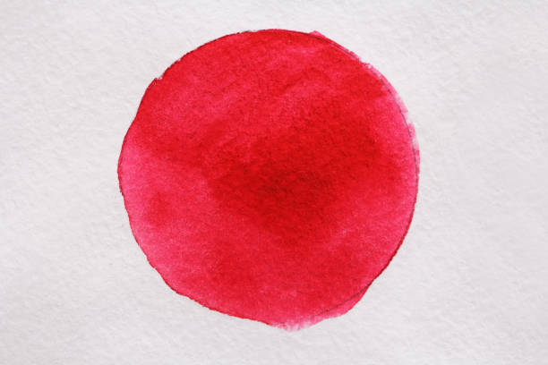 istock Red Watercolor on white paper. Watercolor drawing 1019033818