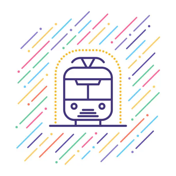 Vector illustration of Train Transportation Line Icon