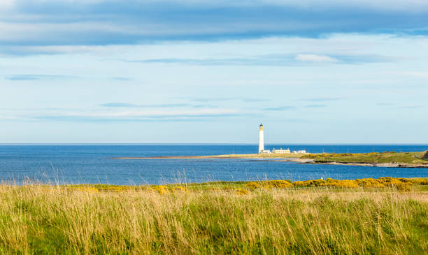The Barn Ness Lighthouse near Dunbar on the scottish coast