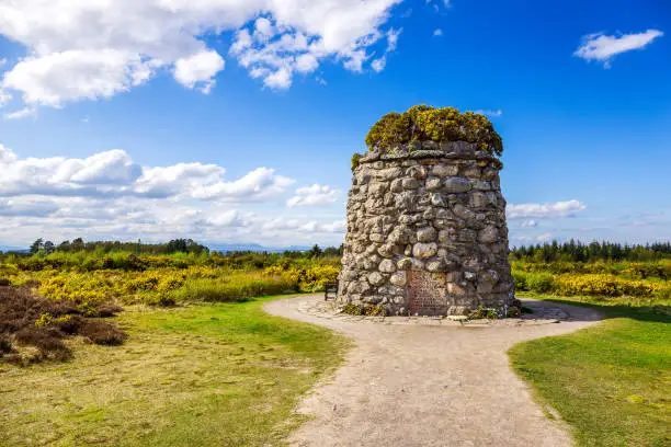 Memorial Cairn at  the battlefield of Culloden near Inverness