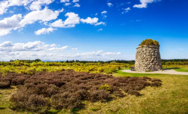 Memorial Cairn at  the battlefield of Culloden near Inverness