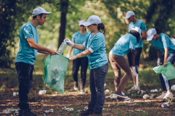 istock Volunteers cleaning nature 1019058512