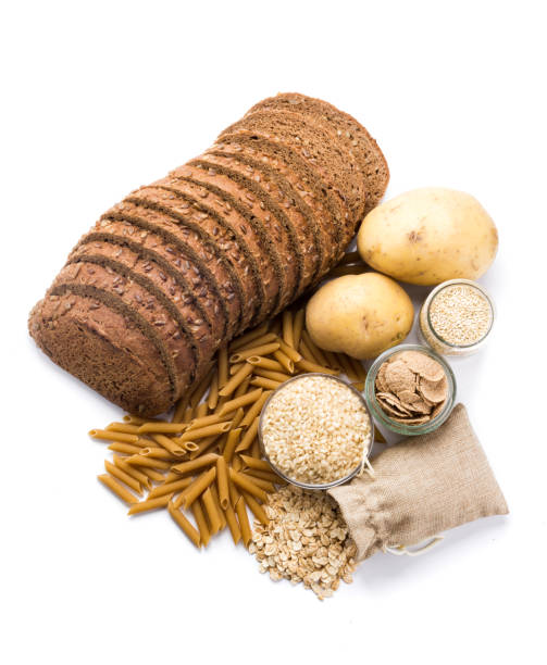 istock Group of whole foods, complex carbohydrates isolated on a white background 1019060338