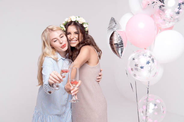 istock Smiling girlfriends having fun celebrating bachelorette party 1019069244