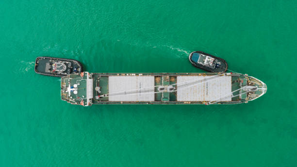 istock Aerial view container ship from sea port for import  export or transportation concept background. 1019078864