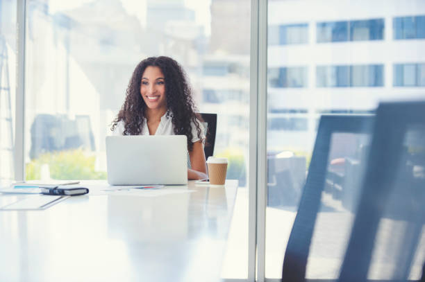 istock African American woman working on a laptop. 1019081794