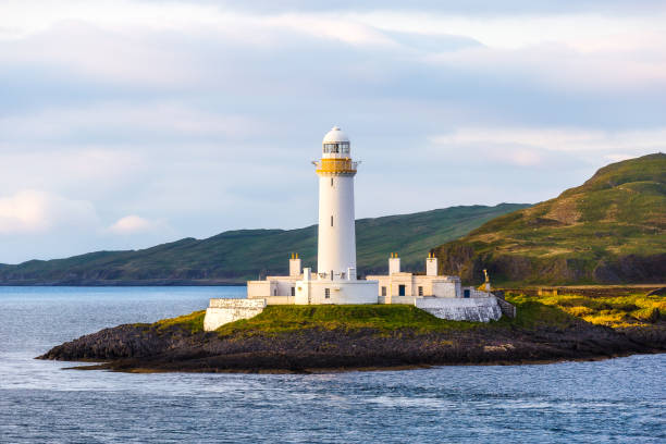 Eilean Musdile Lighthouse Eilean Musdile Lighthouse on Lismore oban stock pictures, royalty-free photos & images
