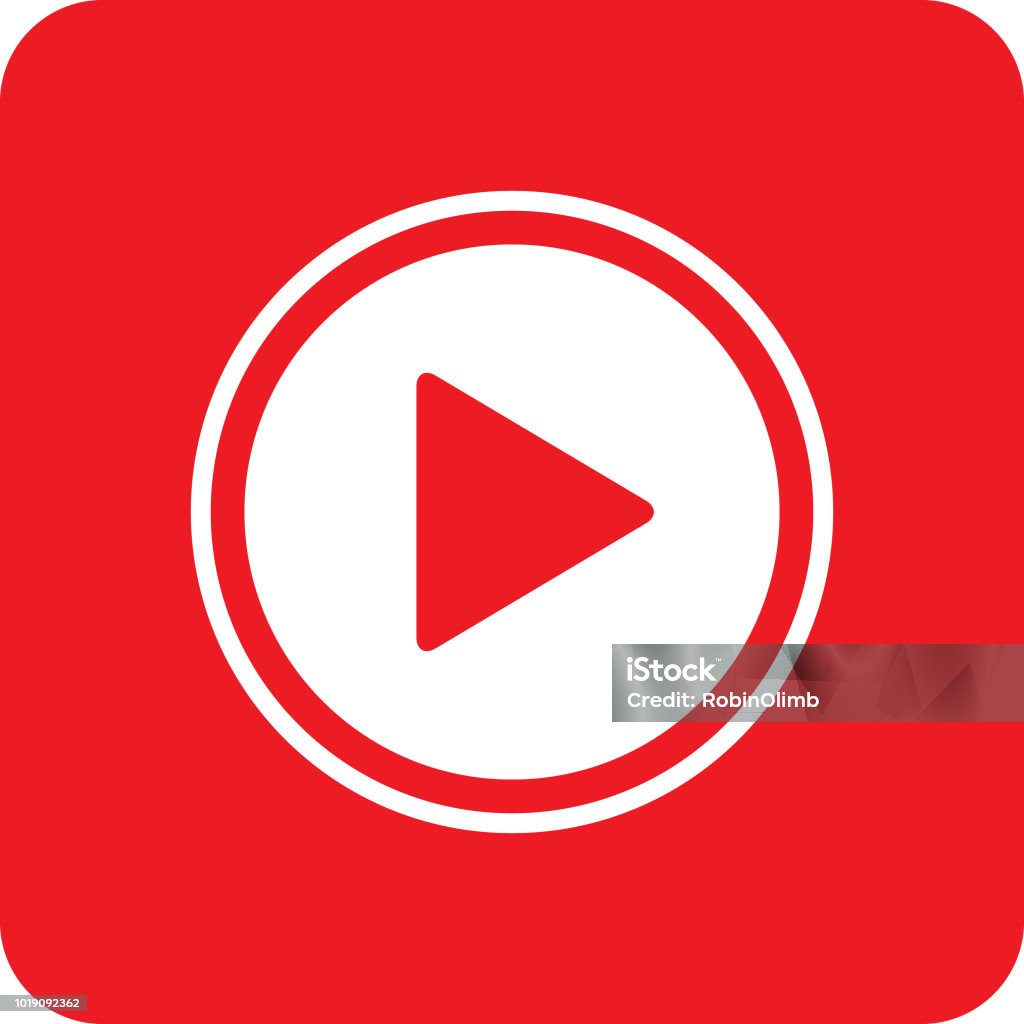 White And Red Play Button Vector illustration of a white and red play button icon. Play Button stock vector